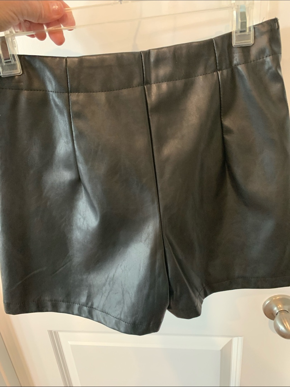 Black Faux Leather Studded Mini Skirt( skort) M NWOT - Picture 2 of 7